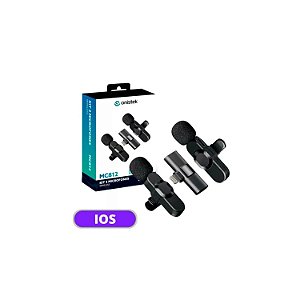 MICROFONE DE LAPELA SEM FIO LIGHTNING IPHONE ONISTEK MC812 DUPLO
