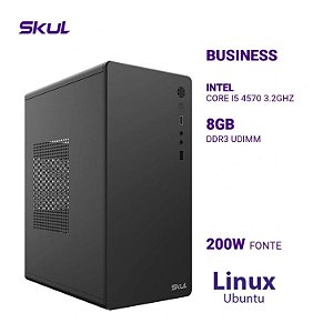 COMPUTADOR SKULL B500 CORE I5 4570 3.2GHZ MEM 8 GB DDR3 SSD 512 FONTE 200W LINUX UBUNTU