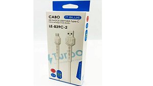 CABO DE DADOS USB TIPO C 2M IT-BLUE 3.1A  LE-839C-2