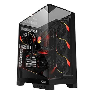 GABINETE GAMER PCYES FORCEFIELD DOME BLACK VULCAN