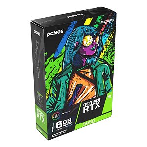 PLACA DE VIDEO 6GB PCYES GEFORCE RTX 3050  96BITS GDDR6 EDGE PVRTX30506WBLPE