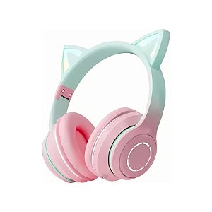 FONE DE OUVIDO HEADFONE BLUETOOTH COM ORELHAS GATINHO LED