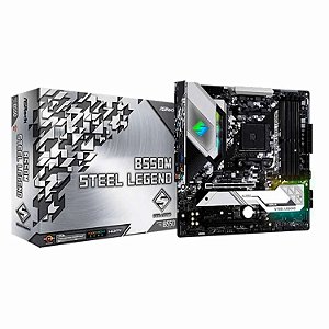 PLACA MÃE ASROCK B550M STEEL LEGEND AM4 MICRO ATX DDR4 PRETO
