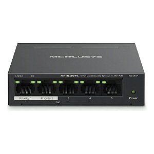 SWITCH 5 PORTAS GIGABIT POE MERCUSYS 65W MS105GP