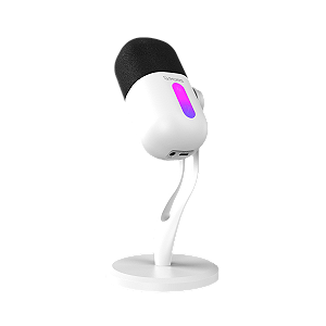MICROFONE GAMER CONDENSADOR PCYES VOLINI WHITE GHOST RGB USB MGVLNWG BRANCO