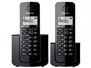 TELEFONE SEM FIO 2 BASES KX-TGB112LAB PRETO COM IDENTIFICADOR DE CHAMADAS PANASONIC