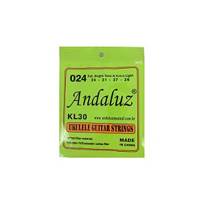 JOGO DE CORDAS PARA UKULELE ANDALUZ SOPRANO OU CONCERT KL30