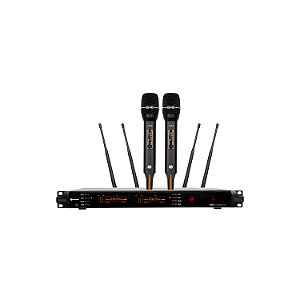 MICROFONE SEM FIO KADOSH K2002M 2 BASTÕES DE MÃO VALVULADO TUBE UHF