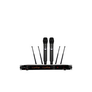 MICROFONE SEM FIO KADOSH K2002M BASTÃO DUPLO VALVULADO TUBE UHF