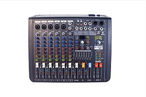 MESA DE SOM 6 CANAIS K AUDIO MP6.2 KADOSH USB BLUETOOTH EFEITO 2AUX MUTE PFL EQUALIZADOR