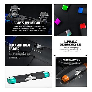 SOUNDBAR REDRAGON DORA GS512 RGB BLUETOOTH, USB-C E CONTROLE DE VOLUME