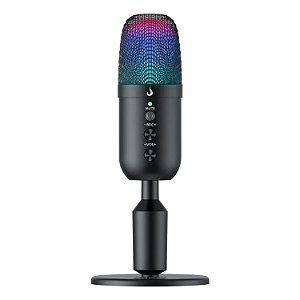 MICROFONE GAMER RISE MODE DE MESA ELITE 04 RGB P3 USB C PRETO RM-ME-04B
