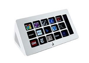MESA CONTROLADORA RISE MODE STREAMING VISION 01 15 TECLAS LCD USB BRANCA
