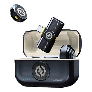 MICROFONE LAPELA DUPLO SEM FIO WIRELESS HOLLYLAND LARK M2  TIPO C