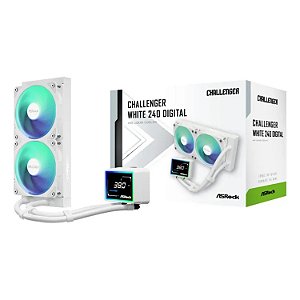 WATER COOLER ASROCK CHALLENGER 240MM ARGB COM DISPLAY 367145 BRANCO