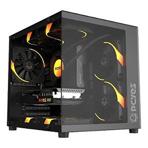 GABINETE GAMER PCYES FORCEFIELD MINI BLACK VULCAN GFFMNBV