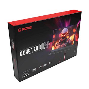 MONITOR PORTATIL PCYES QUARTZO Q15F 15.6" FLAT FHD IPS 60HZ 5MS MINI HDMI USB TIPO C  PRETO VULCAN PMPQ15F60BV