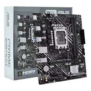 PLACA MAE LGA 1700 ASUS PRIME H610M-F D4 DDR4 HDMI M.2 USB 3.2 12ª GERAÇÃO