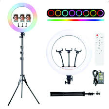 RING LIGHT SELFIE C/ LUZ - LED RGB 22" COM TRIPE 2,10MT BMAX BM-L22