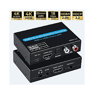 EXTRATOR HDMI ARC 4K PARA ÓPTICO RCA P2 CONVERSOR AUDIO TV