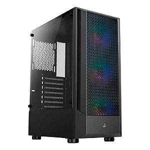 GABINETE GAMER RISE MODE WAVE MID TOWER LATERAL VIDRO  COM 3 FAN ARGB RM-WA-FB-ARGB