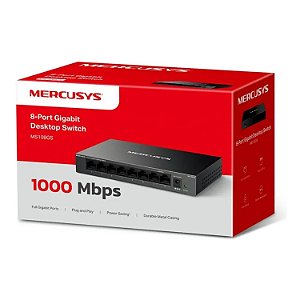 SWITCH GIGABIT MERCUSYS 8 PORTAS 10/100/1000 MS 108GS
