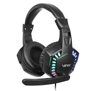 FONE DE OUVIDO HEADSET GAMER VINIK GUARDIAN  PRETO LED RAINBOW VKHSGGDP