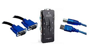 SWITCH KVM USB 4 PORTAS VGA S/ CABOS KVM41UA