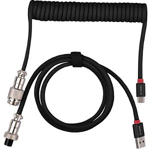 CABO COILED HELIX USB E TIPO C FORTREK  PRETO