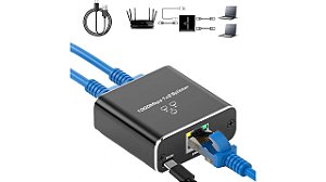 ADAPTADOR 2 X 1   RJ45 FEMEA  100/1000MBPS 027348