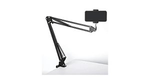 SUPORTE BRAÇO ARICULADO MESA PARA CELULAR WEBCAM LUZ MICROFONE LIVE IT BLUE LE-3414