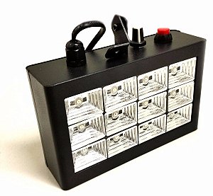 STROBO 12 LEDS BRANCO LUATEK LK-186