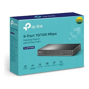 HUB SWITCH 9 PORTAS TP-LINK 10/100 TL-SF1009P