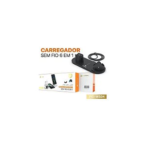 ESTAÇÃO DE CARREGAMENTO INDUCAO 6 EM 1 APPLEWATCH AIRPODS SMARTPHONE PEINING PEI-WS04