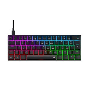 TECLADO MECÂNICO GAMER RISE MODE NOVA 02 SWITCH RISE CORE RGB C/ FIO ABNT2 PRETO RM TCM NV02 B