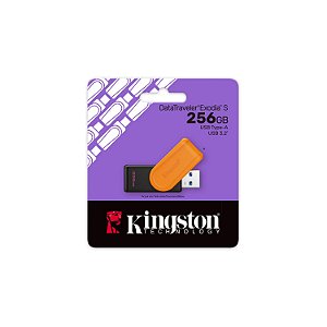 PEN DRIVE 256GB KINGSTON EXODIA S DATATRAVELER  PRETO/LARANJA DTXS/256