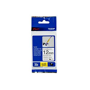 FITA PARA ROTULADOR BROTHER TZE 12MM X 8M BRANCO ESCRITA PRETA FLEXÍVEL TZEFX231 UNIDADE