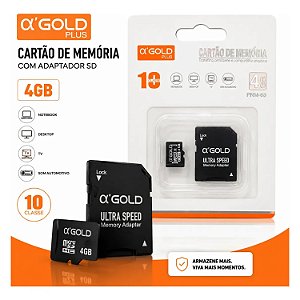 CARTAO DE MEMORIA 4GB GOLD CLASSE 10 PNM-68