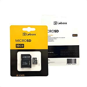 CARTAO DE MEMORIA MICRO SD 16GB LEBOSS CLASSE 10