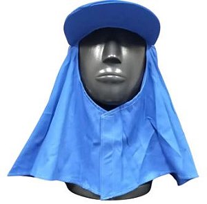Touca Tipo Árabe Media Brim Leve Azul C/ Aba