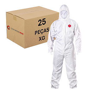 Macacão De Segurança Steelflex Tipo 6 STF VPMC 766000 Branco Tamanho XG - CX C 25 - CA 39707