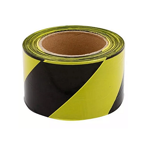 Fita Zebrada Preta E Amarela 7CM X 200M
