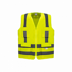 Colete De Sinalização Blusão Amarelo Fluorescente 4 Bolsos Kalipso