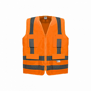 Colete De Sinalização Blusão Laranja Fluorescente 4 Bolsos Kalipso