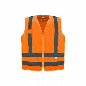 Colete De Sinalização Blusão Laranja Fluorescente 1 Bolso Kalipso