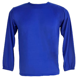 Uniforme camisa Em Poliéster Manga Longa Azul - GG