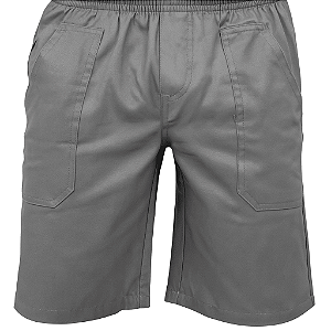 Uniforme Bermuda Em Brim Cinza