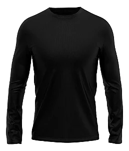 Camisa De Malha UV 50+ Manga Longa - Preta