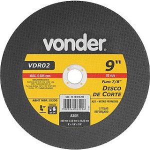 Disco De Corte Vonder 9 x 1/8 x 7/8 VDR02