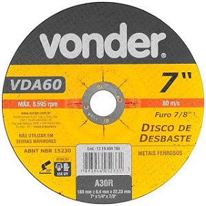 Disco De Desbaste Vonder 7 x 1/4 x 7/8 VDA60